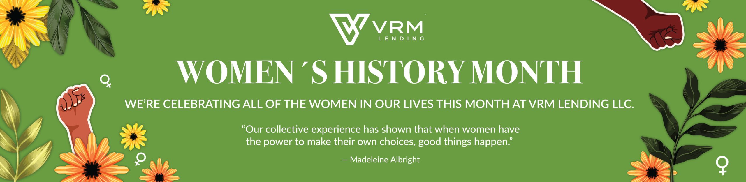 VRML Women's History Month Banner | VRM Lending LLC | Home Financing Made Easy